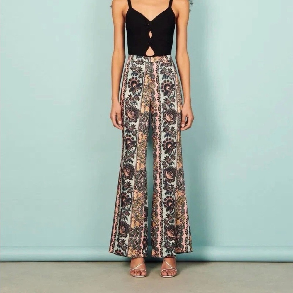Sandro Trapani Flared Floral-print Pant